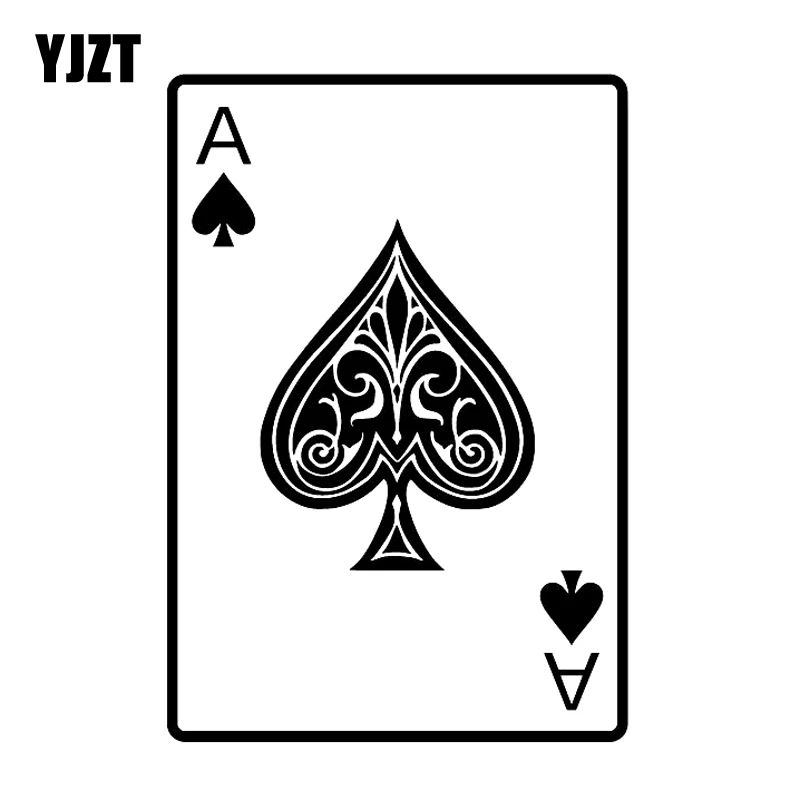 

YJZT 10.3*14.9CM Interesting Playing CARDS Graphic Car Sticker Black/Silver Vinyl Decoration C12-0002