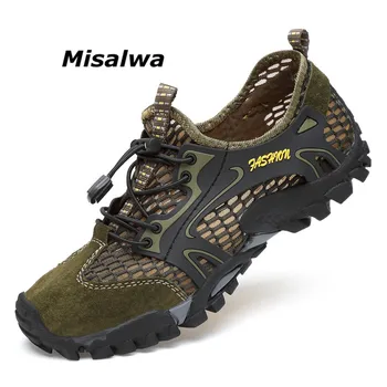 

Misalwa Mens Mesh Hikin Shoes Summer Styl Breathable Light Sandals Sneakers Quality Army Green Adult Casual Shoes Drop Shipping