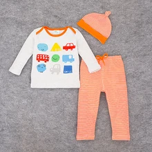 0-24M/New Baby Romper Long sleeve+hat Baby Boy Girl Clothes summer Jumpsuits Clothing Cartoon Cotton Set Infant clothing BC1237