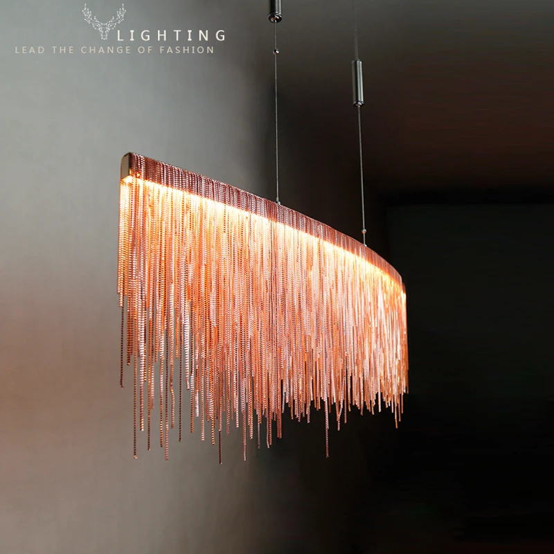 Moderne Pendelleuchte Fur Esszimmer Hangelampe Esszimmer Moderne Kette Rotgold Anhanger Lampen Hangen Licht L110cm H35cm Pendant Lamp Glass Pendant Table Lamppendant Tiffany Lamps Aliexpress