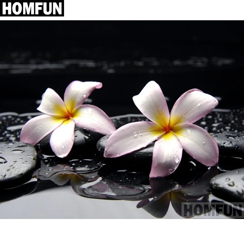 

HOMFUN Full Square/Round Drill 5D DIY Diamond Painting "Orchid Stone" Embroidery Cross Stitch 5D Home Decor Gift A06692