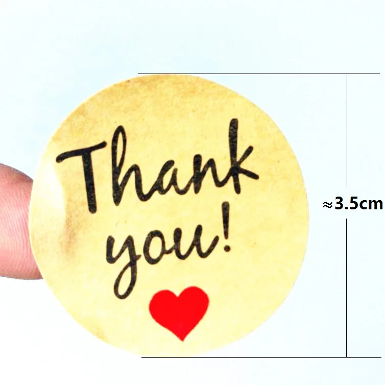 Adesivo para Produtos Artesanais com Amor Lote Obrigado Coração Redondo Papel Kraft Selo Adesivos Lable Atacado 500 Pçs - 6 kraft selo adesivo para produtos artesanais com amor adesivos lable atacado