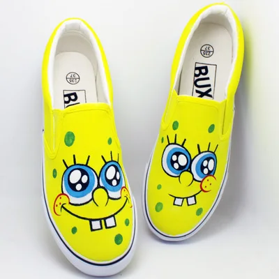 

Women Canvas Shoes zapatos mujer Girls Casual Summer Painted Shoes Graffiti Loafers 25 Cartoon Shoes For Choice Size 35-44