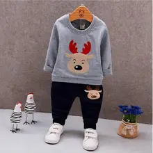 Г. Осенние комплекты одежды для детей хлопковый комплект с рисунком крупного рогатого скота для маленьких мальчиков и девочек, зимняя детская одежда детская футболка+ штаны, костюм