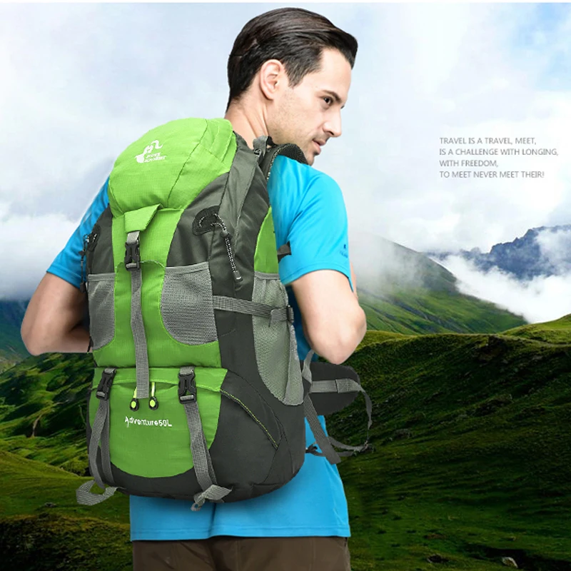 50L Hiking Bags 3 Color Waterproof Backpacks Mountain Travel Climbing