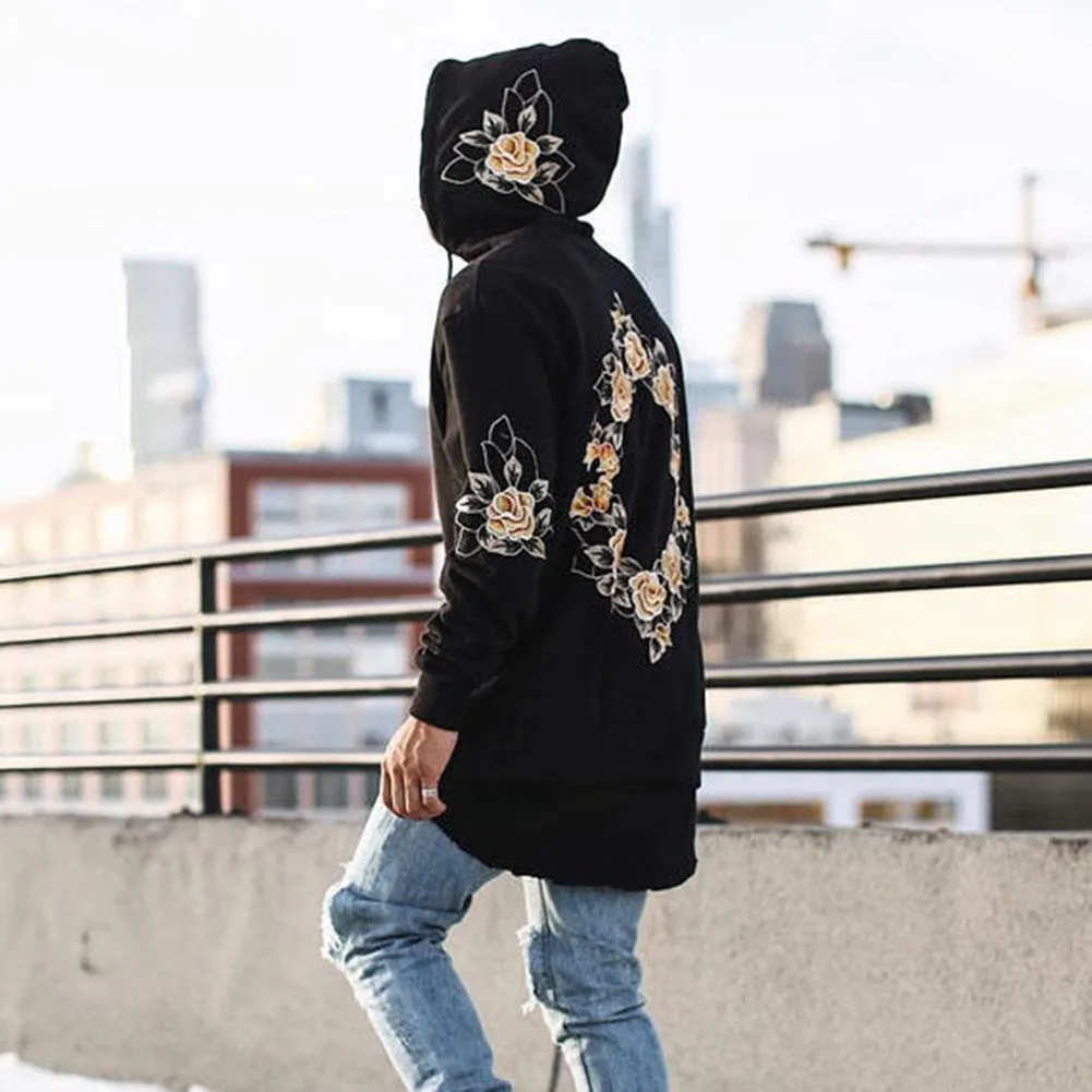 Fashion Autumn Winter Men Sweatshirts With Hat Long Sleeve Embroidery Hoodies Man Loose Casual Hooded Tops KNG88 | Мужская одежда