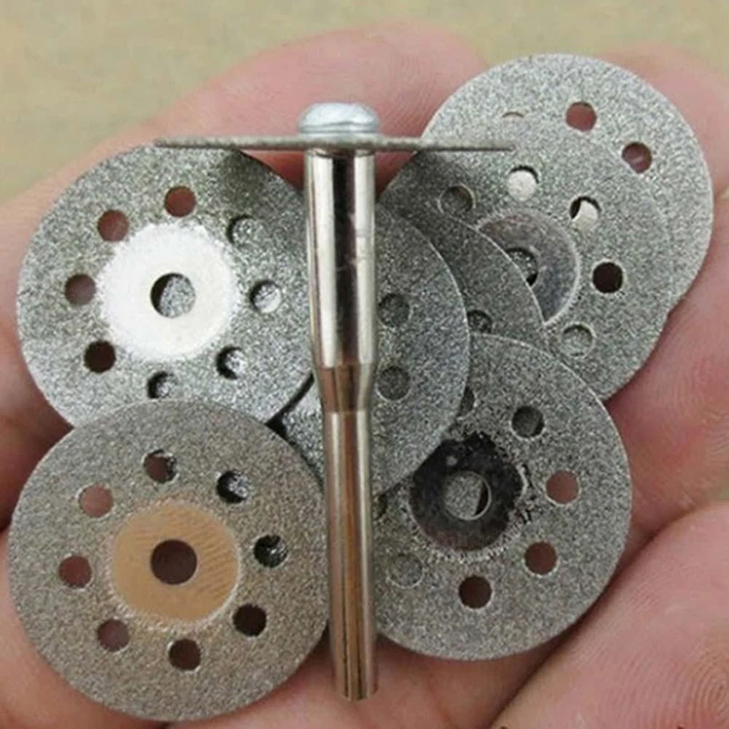 DWZ 1Set 10pcs Circular Blades Cutting Wheel Discs Mandrel Rotary Cut-off Tool