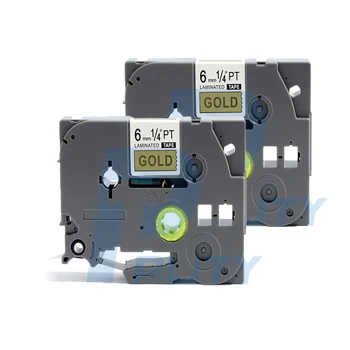 

2PCS PUTY 6mm Black On Gold TZe-811 tz811 TZ-811 label tapes compatible for PT200 1000 D210 H110 E110 P-Touch label printers