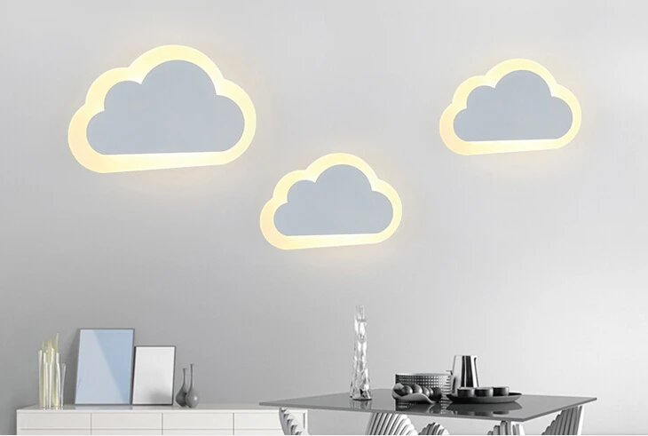 Conduziu a Luz da Parede Sala de Estar Lâmpadas de Parede Moderno Crianças Quarto Decoração Nuvens Acrílico & Ferro Minimalista Arandela Lâmpada ac 110 v 220 240 8 w 10 parede sala de estar crianças quarto decoração