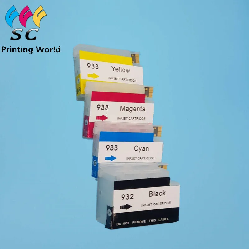 

Refillable Ink cartridge for hp 932 933 for HP 6600 6100 6700 7110 7610 7612 with chip show ink level