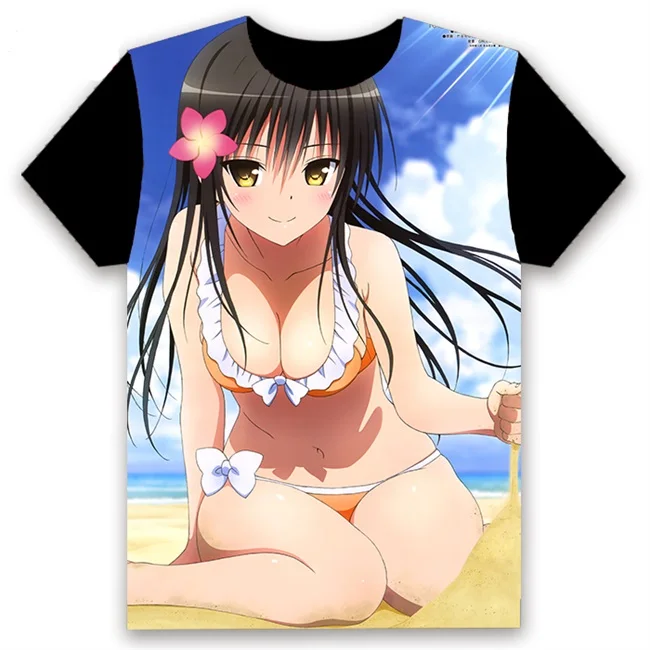 Модная мужская футболка аниме To LOVE Ru Eve Микан Юки тьма Косплей короткий рукав Повседневная Черная футболка топы Летняя забавная рубашка - Цвет: 14