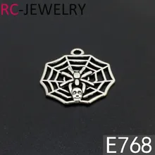 Antique Silver Tone Alloy Spider Webs Charms Necklace Pendant Jewelry Making Crafts Punk Top Man Gift