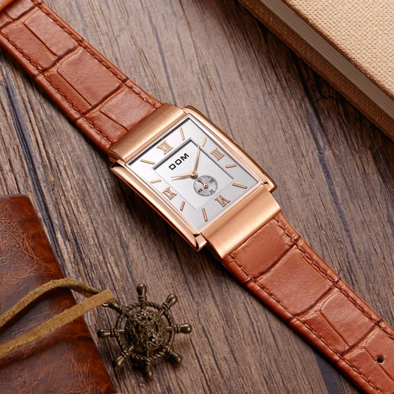 Men Top Luxury Brand Waterproof Leather Square Quartz Watch For Man Gold Ultra-thin Dial Male Clock Fashion Relogio Masculino Men Top Luxury Brand Waterproof Leather Square Quartz Watch For Man Gold Ultra-thin Dial Male Clock Fashion Relogio Masculino