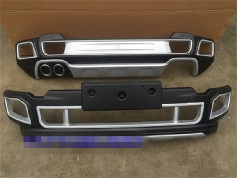 Автомобильный Стайлинг высокого качества пластик АБС ХРОМ Передний+ задний бампер Накладка для Jeep Renegade автомобиля-Чехлы - Цвет: 1