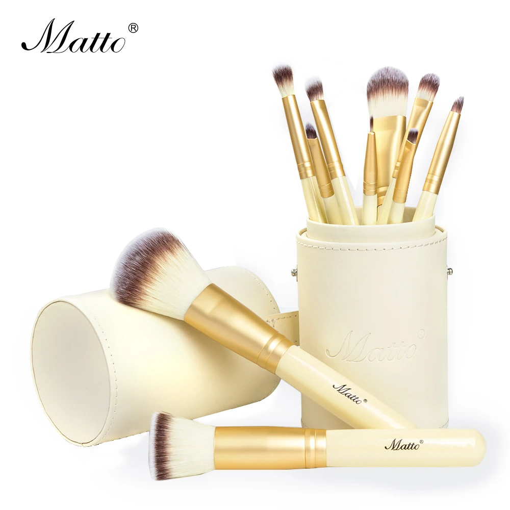Matto Gold Makeup Brushes Professional 10pcs Makeup Brush Set Foundation Powder Blush Make Up Tools Kit With Brush Holder цена Matto Gold Makeup Brushes Professional 10pcs Makeup Brush Set Foundation Powder Blush Make Up Tools Kit With Brush Holder цены онлайн