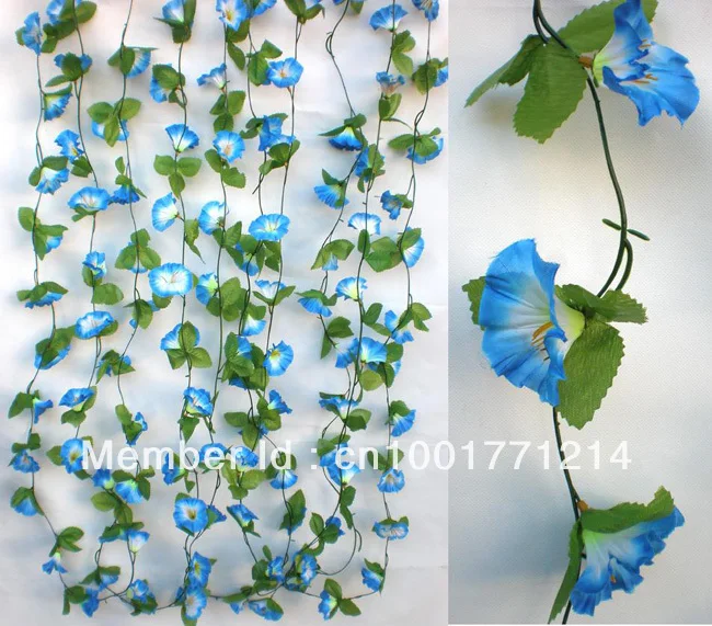 5 stems Morning glory Garlands Artificial Silk flower Trailing Plants