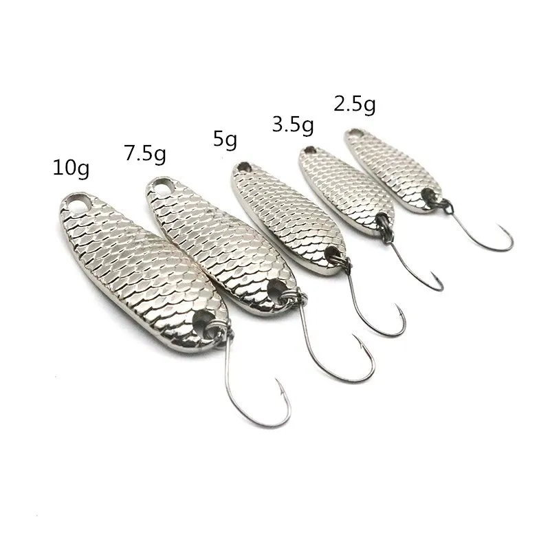 Gold Metal Sequins Fishing Lure Spoon Lure Noise Paillette Hard Baits Treble Hook Pesca Fishing Tackle