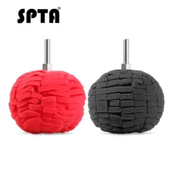 SPTA красный и черный 3 дюймов/4 дюйма (80 мм/100 мм) полировка мяч отделка баф для полировки мяч Pad для автомобиля буфера полировки