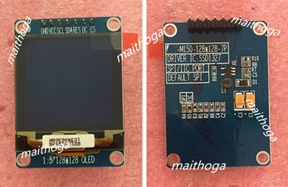 IPS 1 5 дюймов 7PIN SPI белый/желтый OLED экран с адаптером платы SSD1327 Драйвер IC 128*128