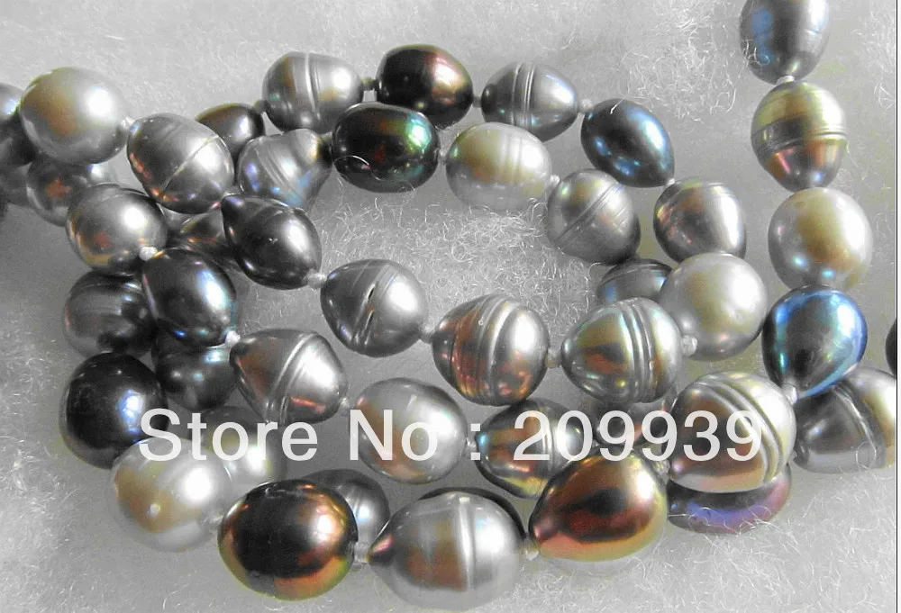 

FREE SHIPPING>>>@@ AS1191 NATURAL 62" SOUTH SEA GENUINE BLACK GREEN GRAY MULTICOLOR PEARL NECKLACE