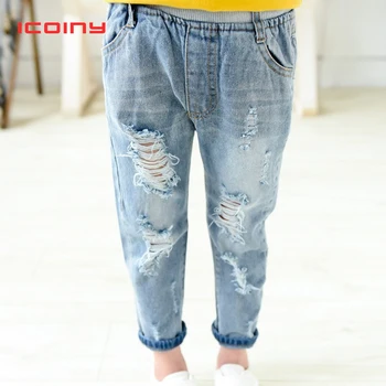 

Boys Girls Jeans Pants 2019 Printing Trousers Girls Jeans Children Toddler Denim Pants Baby Casual Jean Infant Boys