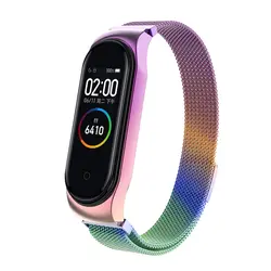 Mi Band, 4 ремешка, металлический магнит из нержавеющей стали, ремешок для часов для Xiaomi mi, 3 браслета для Xiaomi mi, 4 фитнес-трекера