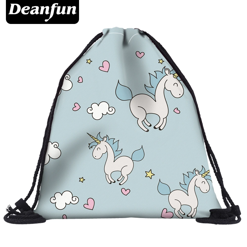 

Deanfun 3D Printed Unicorn Drawstring Bags for Girls School Cute Women Travel Hot Sale 50742