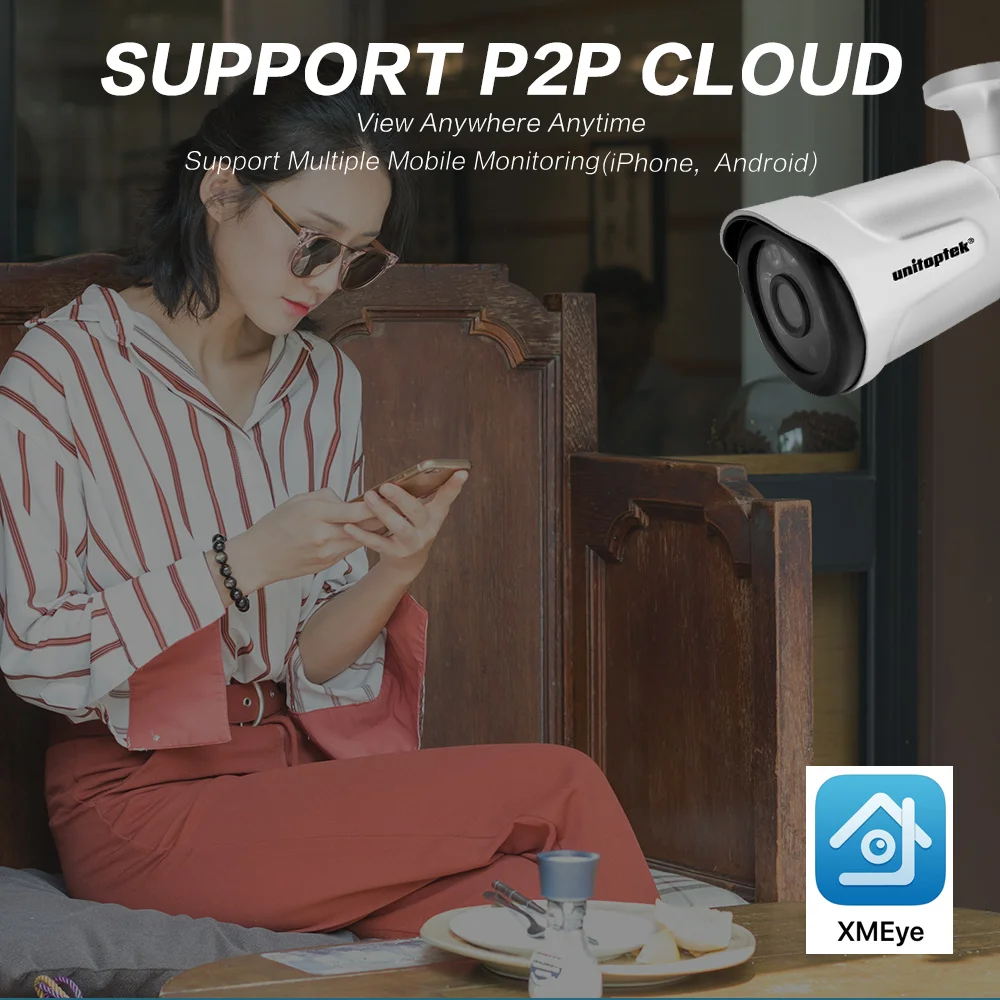 H.265 Wide Bullet IP камера 1080P 4MP 5MP оповещение по электронной почте XMEye ONVIF P2P Обнаружение