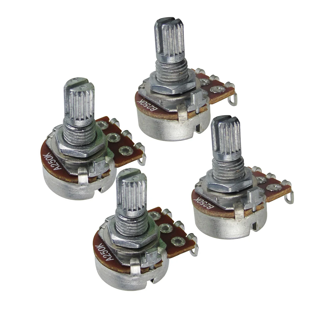 NEW 4PCS A250K & B250K Mini Potentiometers Pots Short Split Shaft for