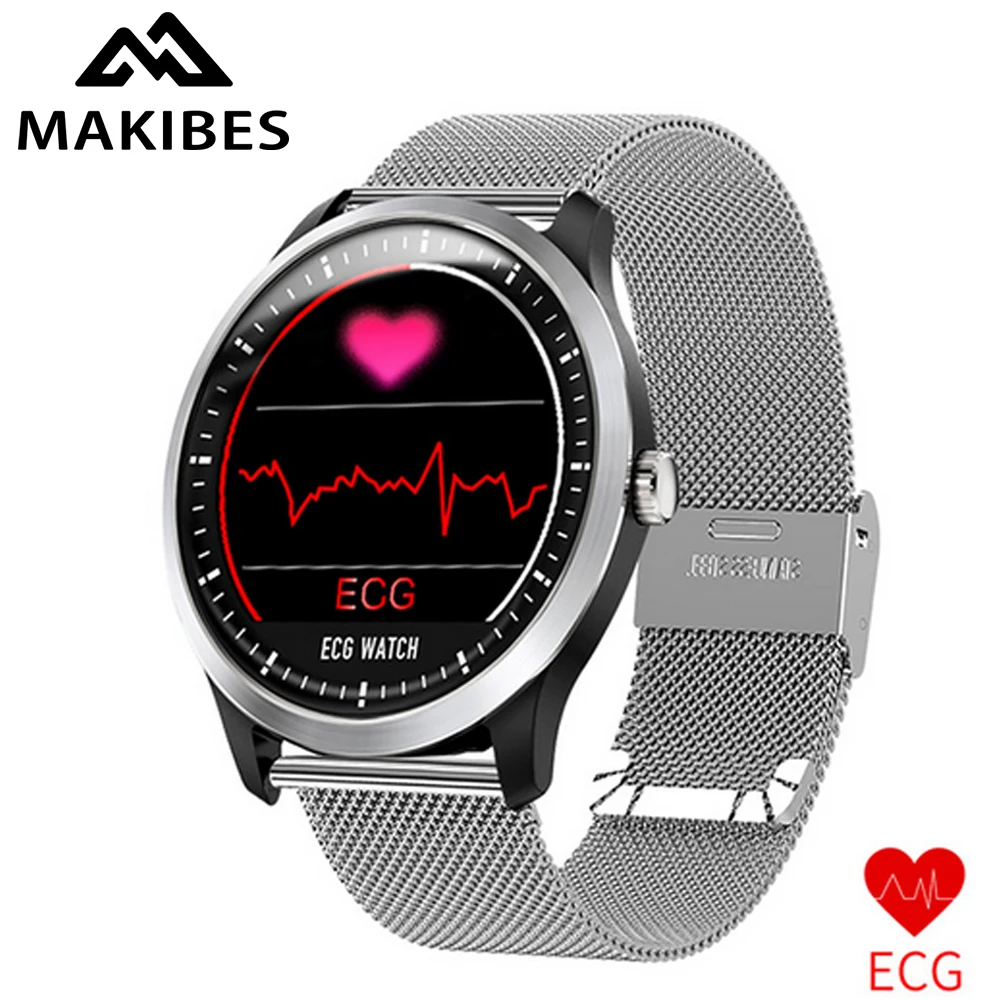 Makibes BR4 ECG PPG мужские Смарт часы с электрокардиографом ЭКГ дисплеем Холтер монитор