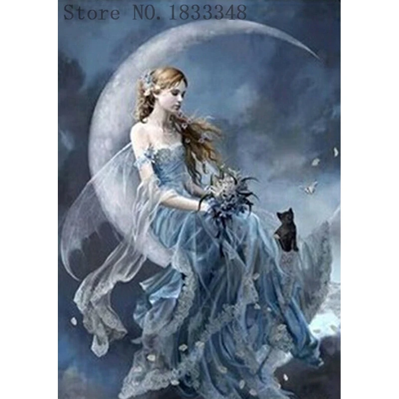 

5d diy diamond painting crystal People diamond embroidery home beauty handcraft bead embroidery Moon mosaic pictures cats drill