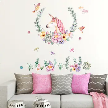 

60x90cm Unicorn Wall Art Stickers Removable Vinyl Decal Mural Home Office Decor Gift
