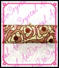 aidocrystal lange stil schulter abendtaschen frauen blume kristall clutch