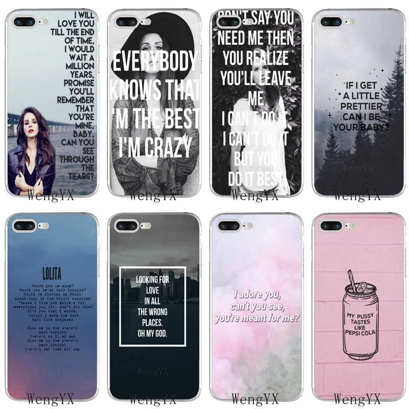 

lana del rey lyrics Quotes slim silicone TPU Soft phone case For iPhone X 8 8plus 7 7plus 6 6s plus 5 5s 5c SE 4 4s