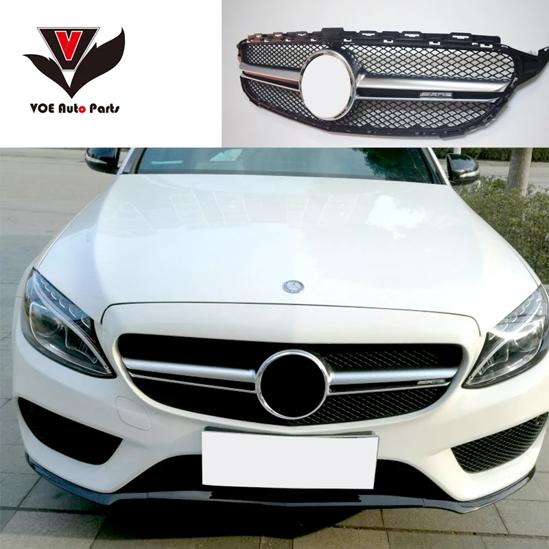 W205 AMG C63 Стильная передняя решетка с логотипом для Mercedes Benz C class C180 C200 C220d C250 C260 C300 C400