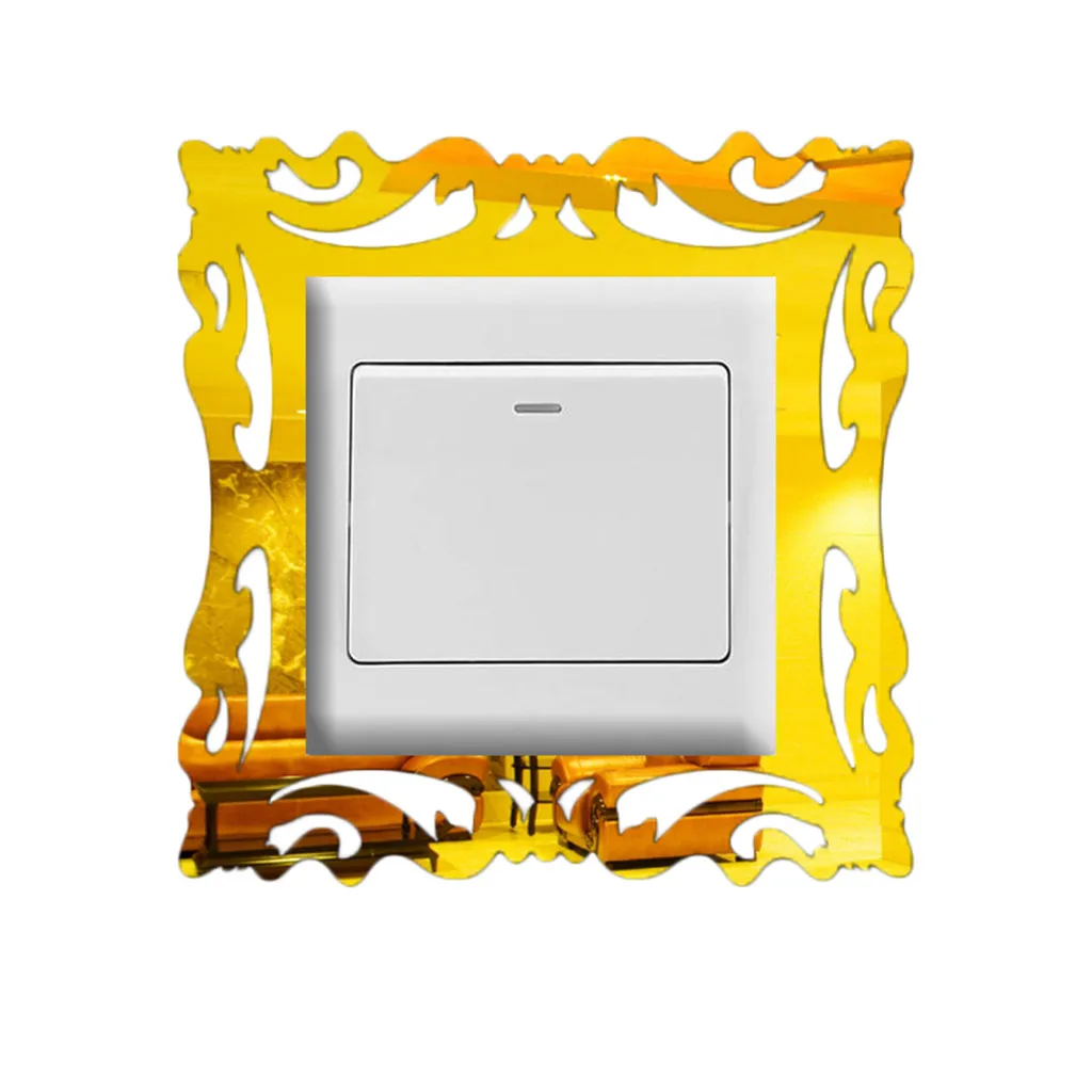 1 шт. набор переключатель наклейка домашний декор наклейка на стену s Декор для гостиной Зеркало Стиль фоторамка для магазина украшение стены дома#3 - Цвет: Gold