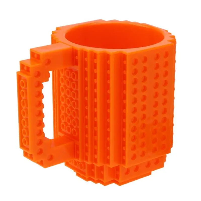1 шт. 12 унций кружка-конструктор типа строительные блоки кофейная чашка DIY блок кружка-пазл переносной Стакан Кружка 4 цвета - Цвет: Orange