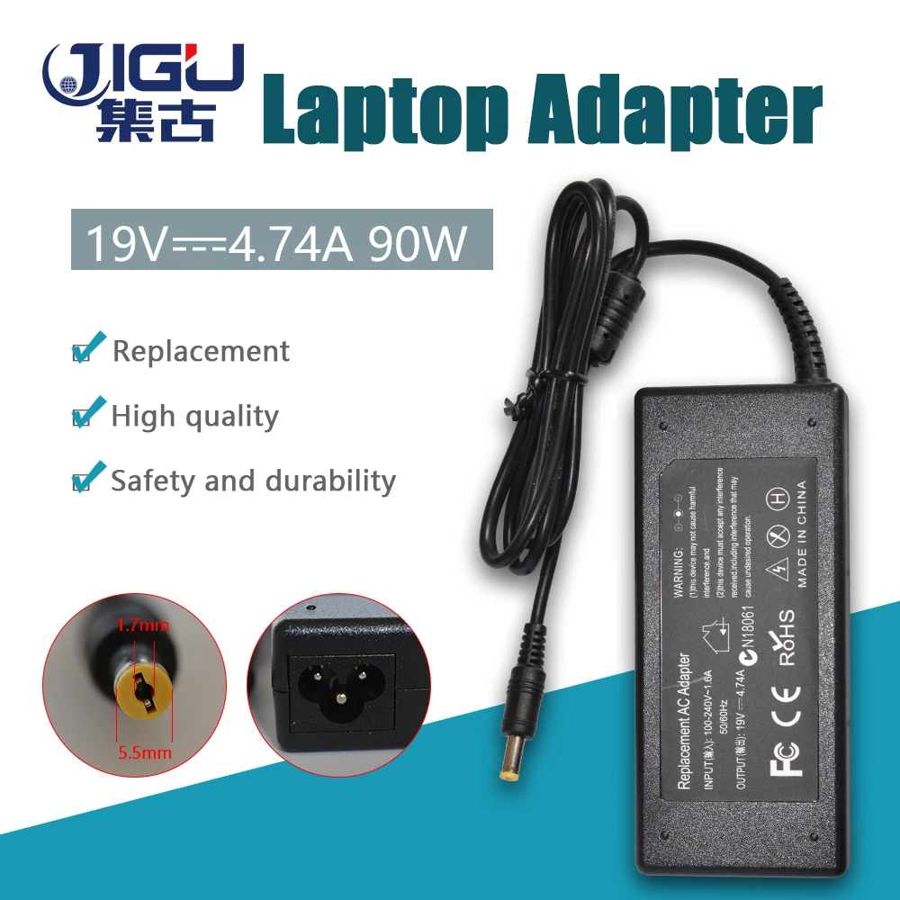 JIGU 19V 4.74A 5 5*1 7 мм 90 Вт для ноутбука Acer Aspire 4710 г 4720 4730 4910 492AC PA-1650-02 4741G E642G адаптер