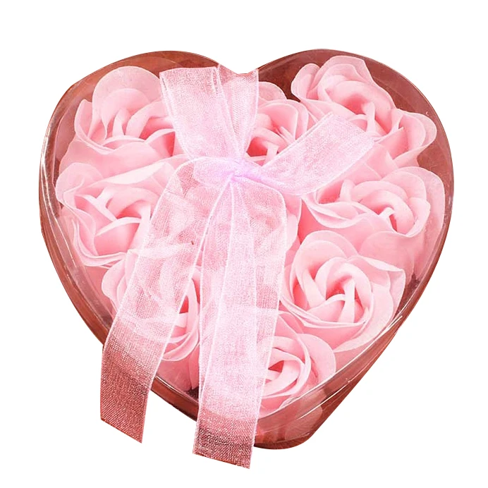 

9Pcs Scented Rose Flower Petal Bath Body Soap Wedding Party Gift(Pink)