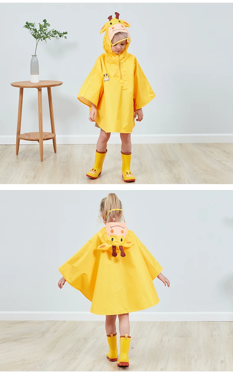 7.FreeSmily Raincoat for Children Rain Coat Kids Cloak Type Rainwear Rain Coat Printed Poncho Kids Rainproof Student Rainsuit