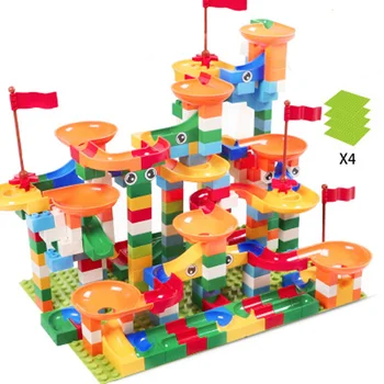 

52Pcs Construction Marble Race Run Maze Balls Track Building Blocks Big Size Educational Bricks Compatible with brand design