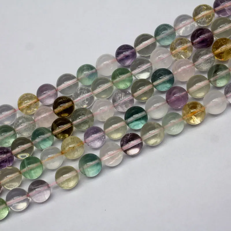 

Natural Stone Colorful Fluorite Round Loose Beads 4 6 8 10 12 MM Pick Size For Jewelry Making
