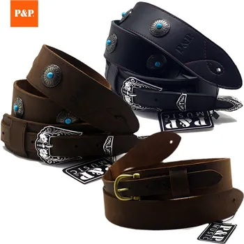 

&P Leather Guitar Strap Acoustic Guitar Electric Folk Guitar Shoulder Strap Two-stage Design Adjustable Strap Musical Parts