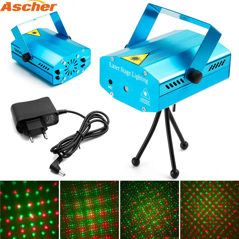 

Ascher Mini LED Laser Disco Light Laser Light Projector Christmas Decorations Dj Voice-activated DJ Disco Xmas Party Club Light