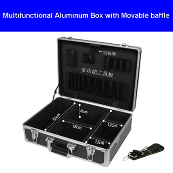

Aluminum Tool case suitcase toolbox password box File box Impact resistant safety case equipment camera case with pre-cut foam