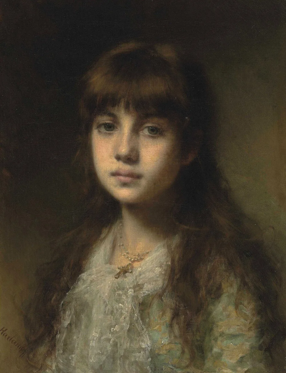50 Alexei Harlamoff The Young Model Handmade OilPainting repro 20x24