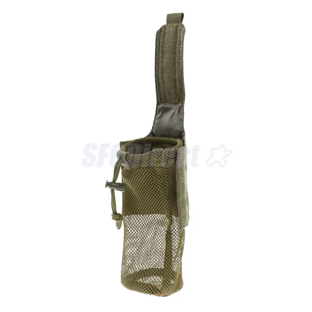 Outdoor Foldable Mesh Water Bottle Carrier Drinking Bottle Pouch Molle Bag Holder for Hunting Fishing Vest Belt