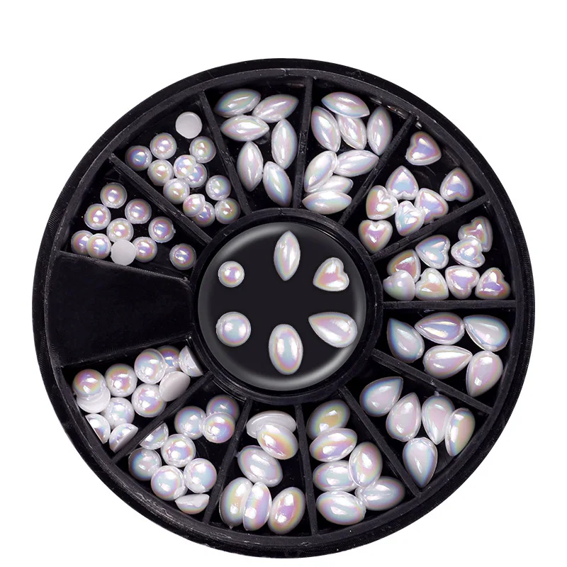 

ATOMUS Creamy White Pearl Nail Art Decoration Water Drop/Heart/Ovalirregular Beads Manicure 3d Nail Art Acessories New Arrival