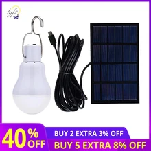 Лампа на солнечной батарее перезаряжаемый рабочий светильник лампочка led аварийный светильник лампа аккумуляторная пляжные светильник лампочка