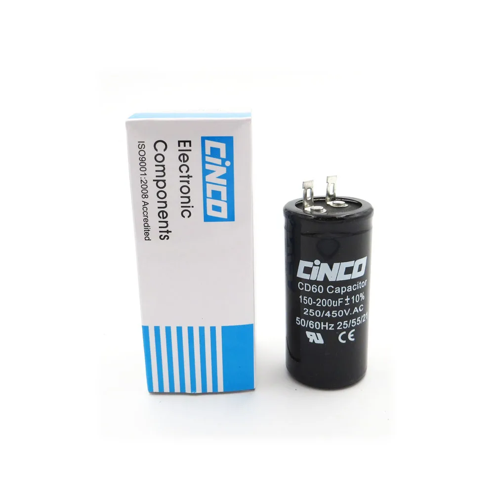 

150MFD 200MFD 250V 450V AC Appliance Motor Start Run Capacitor CD60 Air Capacitors Heavy Duty Electric Electrical Engine